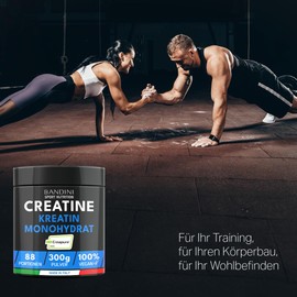 Bandini® Creapure® Creatine Monohydrate | 3000 mg Ultra Pure Micronised Creatine | Microfine, Perfectly Soluble, Tasteless | Halal & Mesh Factor 200 | Vegan | For ATP & Recovery
