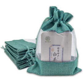 12-Pack Large Linen Burlap & Sheer Organza Gift Bag with Drawstring (Teal Blue, 6.5x8.5), for Christmas Presents, Party Favors, Cosmetic Samples Mesh Pouch by TheDisplayGuys