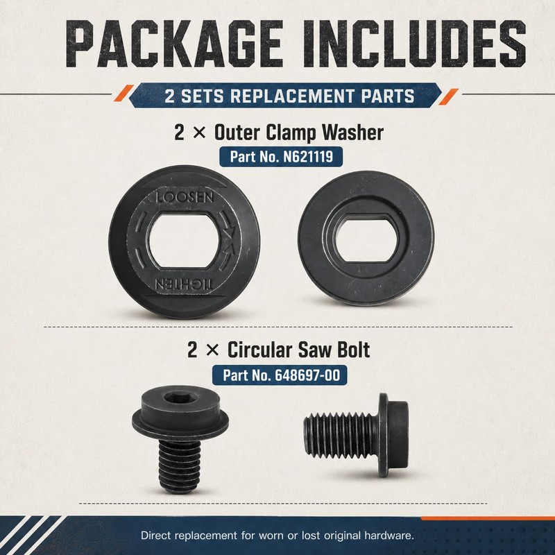 2 Sets N621119 & 648697-00 Steel Outer Clamp Washer &