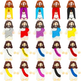 ONEST 20 Pieces Mini Jesus Figurines Little Jesus Figures Little Rubber Figurines Easter School Religious Party Favors Church Sunday School Gift
