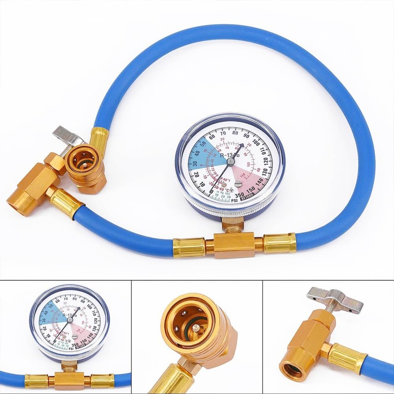 R134A Air Conditioner Gas Charging Hose with Meter, Gas Charge,