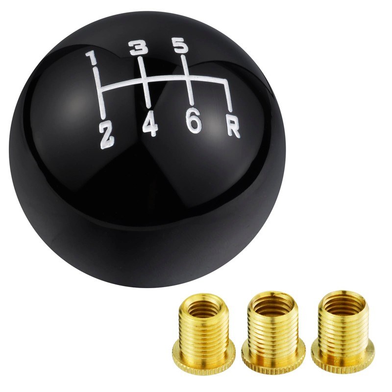 Arenbel 6 Speed Gear Shifter Knobs Black Ball Shift Stick