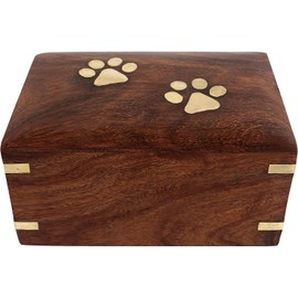 IBLAY Rosewood Pet Urn Box - Peaceful Pet Memorial Keepsake Urn for Dogs,Cats (X-Small : 5" x 3" x 2" - Holds Upto 12 lbs or 4kg)