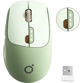 EWEADN Q5 Wireless Mouse, Bluetooth & 2.4G Quiet Computer Mouses with Battery Level Display, 1600 DPI, Ergonomic Office Mouse, 6 Button Portable Cute Computer Mouse for Laptop/PC/Mac - Green