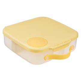 b.box Lunch Box for Kids: Jumbo Bento Box with 4 Compartments (2 Leak Proof), Removable Divider, Gel Cold Pack. Older Kids and Big Eaters Ages 3+. School Supplies (Lemon Twist, 8½ Cup Capacity)