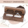 Unbranded Engraved Flip Wooden 2 Ring box for wedding Solid