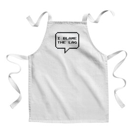 Fabulous Children's Kitchen Apron - Painting I Blame the Lag Online Video Game Arcade Joke Geek 8 Bits Pixel - Premium Quality, White
