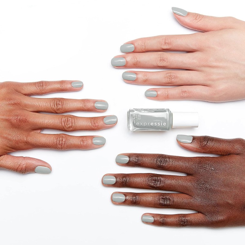essie Expressie Nail Polish, Quick-Dry Light Gray Nail Polish, Vegan,