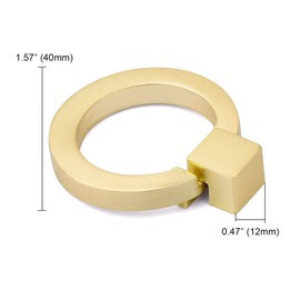 WEAVERBIRD Zinc Alloy Cabinet Knobs Gold Kitchen Hardware Drawer Pulls Rings Brushed Brass Single Hole Handles 1.57" Diameter, Pack of 10