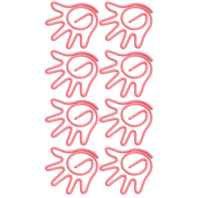 100Pcs Paper Clip Metal Hand Shaped Design Rustproof Paperclip Decoration