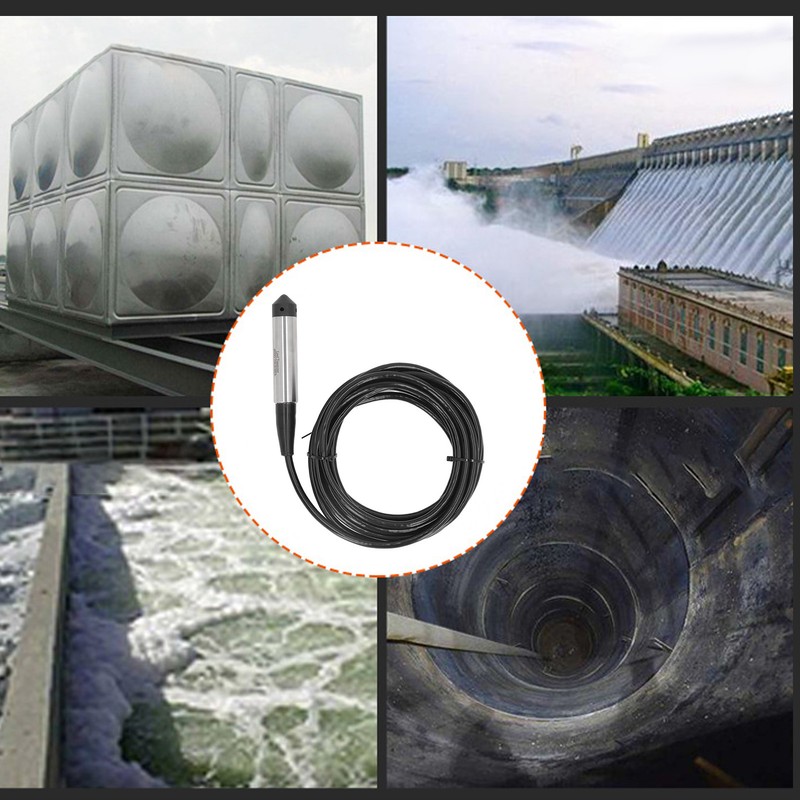 Liquid Level Transmitter Submersible Water Sensor Detector 4‑20mA DC12‑30V Stainless