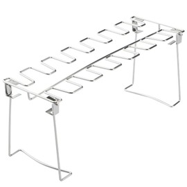 Chicken Leg Rack for Grill, Easy to Use 12 Slots Chicken Wing Rack, Premium Stainless Steel Chicken Drumstick Rack for Grill Accessories (Chicken Leg Rack-1 Pcs)