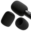Foam Microphone Cover, 2Pcs Black Headset Mic Windscreen Covers, Soft