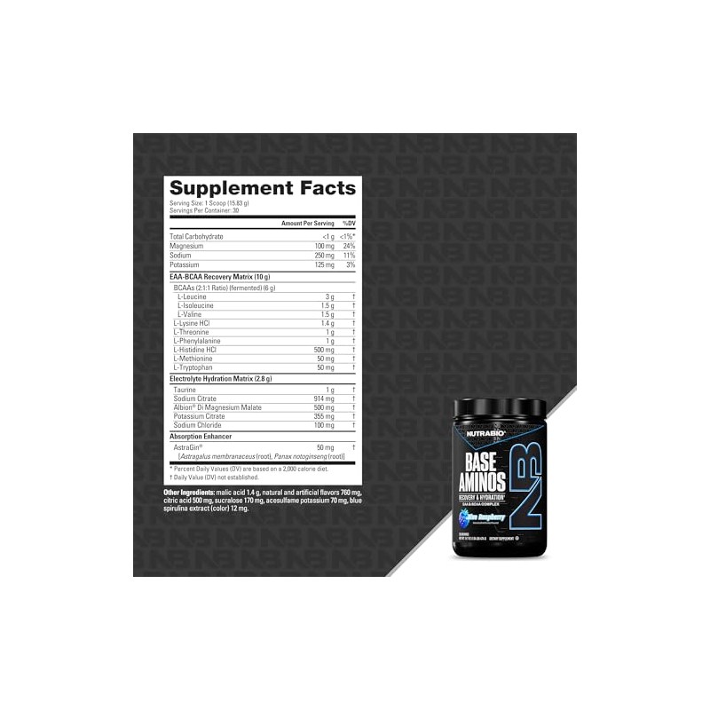 NutraBio EAA Pure - 30 Servings Blue Raspberry