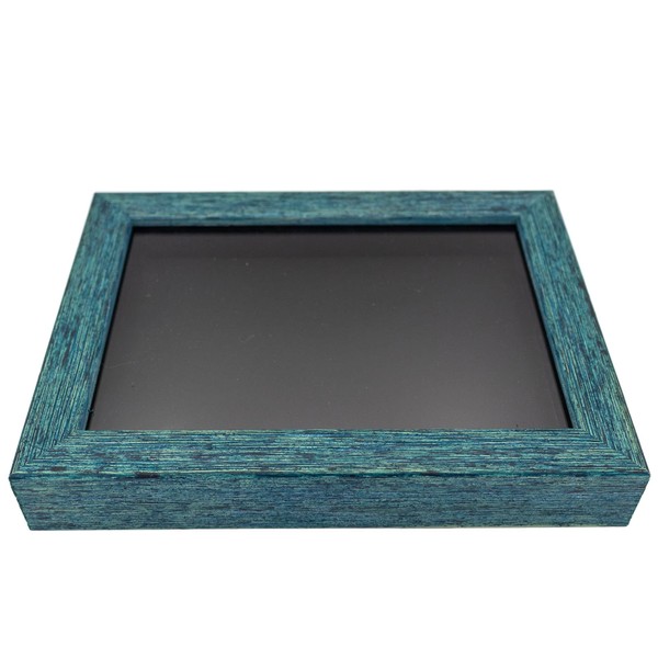 Rustic Blue 24x30 Large Shadow Box Display Wooden Frame with