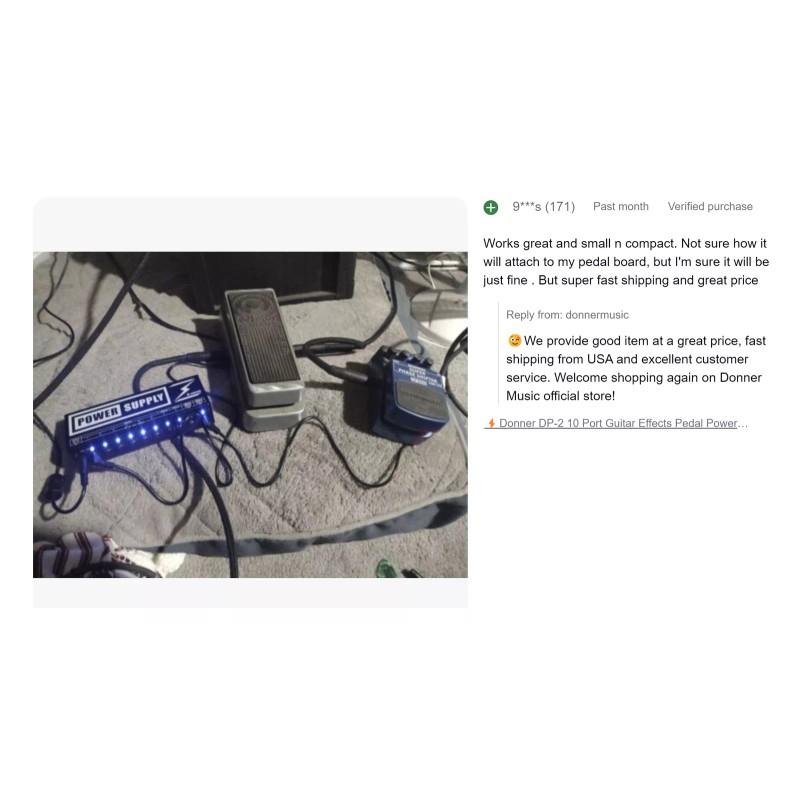 Donner DP-2 10 Port Guitar Effects Pedal Power Supply 9V/12V/18V