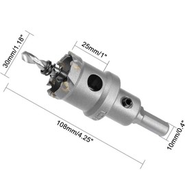 30mm TCT Hole Saw, 1-3/16” Cutting Diameter Tungsten Carbide Tipped Hole Cutter Opener, for Stainless Steel Metal Plate Aluminum