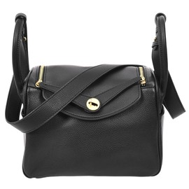 Womens Faux Leather Shoulder Bag Fashion Handbag Rose (Black)