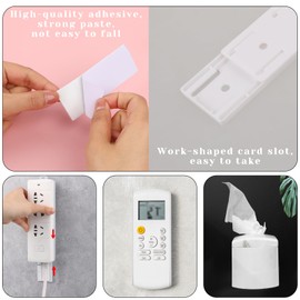 Giantree 6 Pack Self Adhesive Power Strip Holder, Power Strip Holder Desktop Mobile Punch Free Socket Holder, Desktop Socket Fixer for Kitchen Home Office and Cable Management(White)