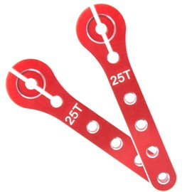 2Pcs 25T Servo Horn 56mm Metal 25 Teeth Extension Steering Servo Arm Compatible with 30-100CC Balsa Airplanes RC Plane Helicopter Car (Red)