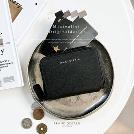 FRANK GERALD Bifold Wallet, Large Capacity, Lightweight, No Bills Folding, Mini Wallet, Card Case, 180°, Box Type, D-Ring Included for Women, beige (taupe)