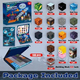 Magnetic Blocks - 100PCS Build Magnet Dark Mechanical Guardian Castle World - Magnetic Toys for Montessori Toddler Christmas Birthday Gifts - STEM Sensory Toys for 3 4 5 6 7 8 9 10 Year Old Boys