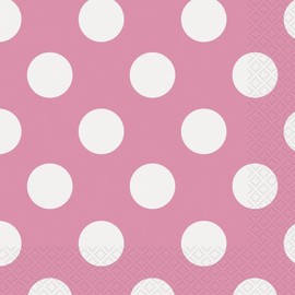 Hot Pink Polka Dot Party Napkin, 16ct
