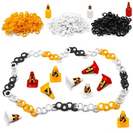 Hobby Fans 180 Pieces RC Car Racing Track Drift Runway Drift Field Fence with 30PCS Road Cones for 1/14 1/16 1/18 1/24 1/28 1/43 Mini RC Car (Black & Yellow & White, 210PCS)