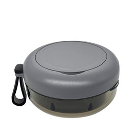 Portable No-Leak Denture Case with Bath Function, Strainer & Mirror-Grey-Ideal for Safe Denture Storage and Cleaning - Colour: grey