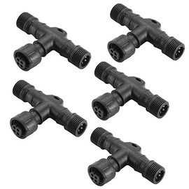Pack of 5, FVTLED Replacement 4Pin T-Connector Waterproof for Changeable RGB Color LED Deck Light Kit (5pcs)