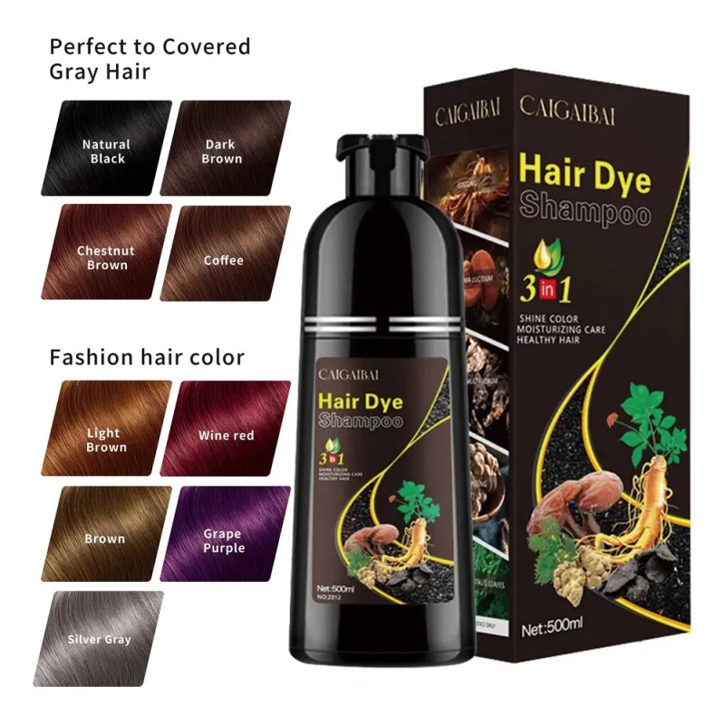 Shampoo Tinte Cubre Canas Con Jengibre Y Sin Amoniaco 500ml