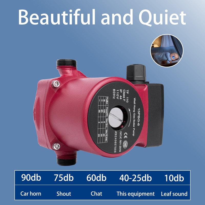 Hot Water Recirculating Pump with 3-Speed Control,Large Flow & Quiet