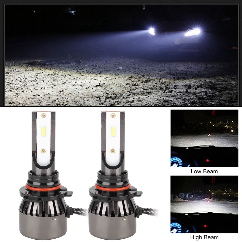 2Pcs 60W For 9005 H10 HB3 White Light Integrated Car