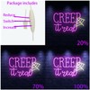 Creep It Real Halloween Neon Sign with Ghost & Spider