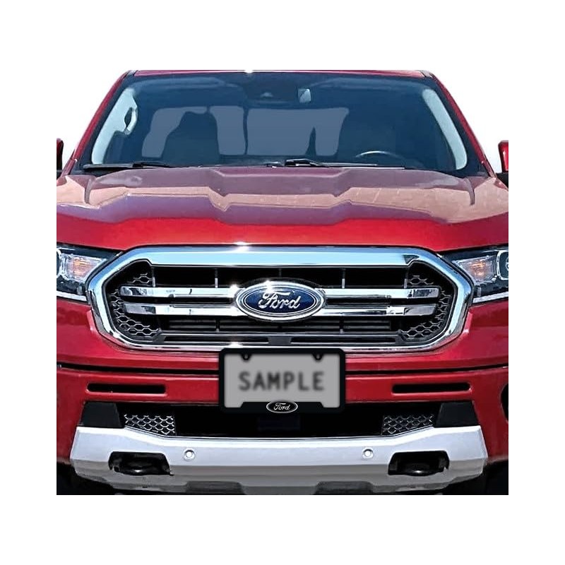 Ford Oval Black & Chrome 3D Badge Black Coated Metal