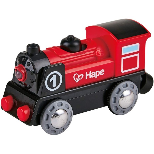Hape Wooden Railway Battery Powered Engine No. 1 Kid's Train Set