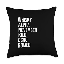 Funny British Slang Whisky Alpha November Kilo Echo Romeo Throw Pillow
