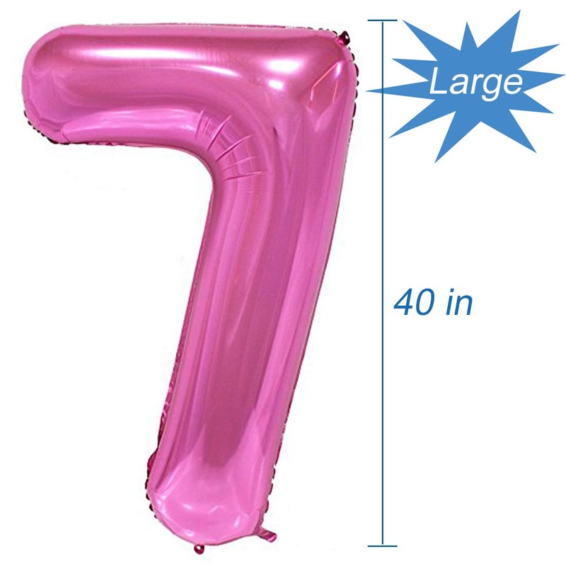 Tellpet Number 7 Balloon, 7th Birthday Party Decorations Sign for