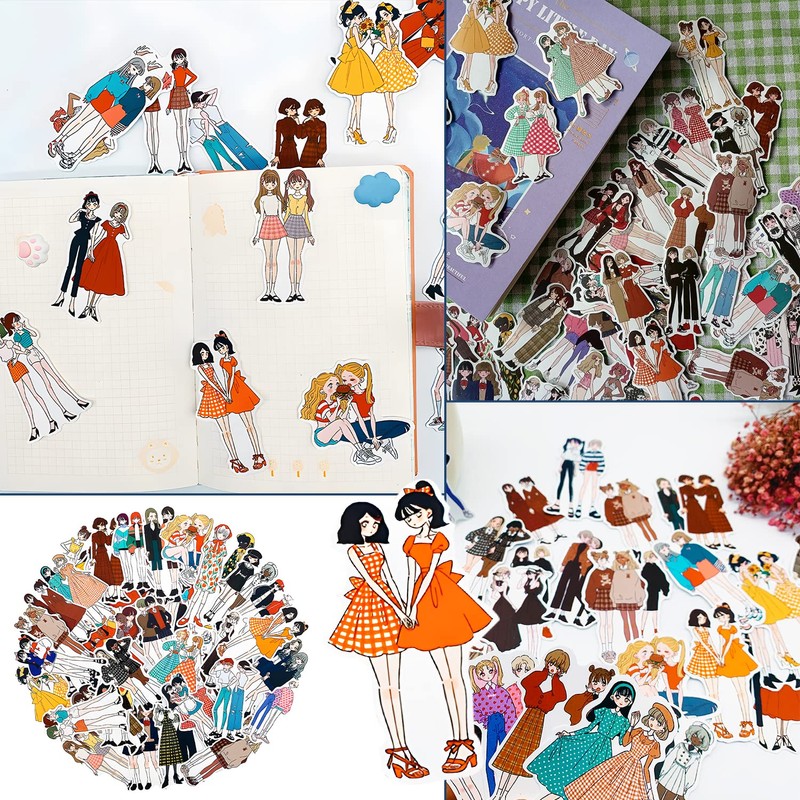 Collage Material, Retro Stickers, Set of 50, Stickers, Flake Seals,