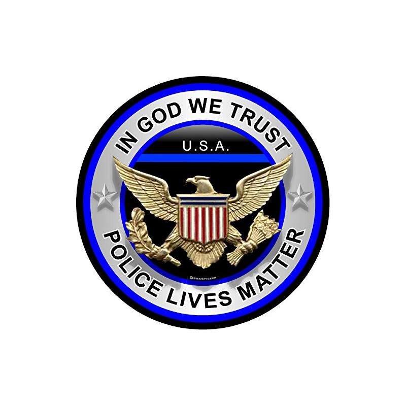 ProSticker 308 (One) 4" Patriot Series"In God We Trust, Police