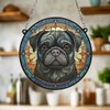 Image Industry Pug Black Stained Glass Effect Suncatcher - Garden