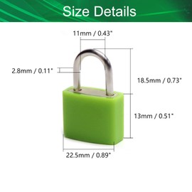 Yinpecly 1pcs ABS Keyed Padlock Anti Rust Lock, Waterproof Padlock for Cabinets Drawers Outdoor Use, 0.89 inch Wide Zinc Alloy Body Shackle Green Keyed Different