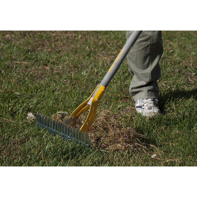 True Temper 2914000 Adjustable Thatching Rake with 54 in. Hardwood