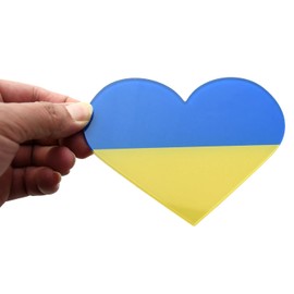 1pcs Ukraine Heart Flag Emblem 3D Car Badge Ukrainian National Flag Decal for Cars, Trucks or SUV I Stand with Ukraine