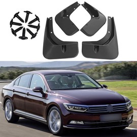 ERMWALR for VW Passat 2011 2012 2013 2014 2015 2016 2017 2018 Mud Flaps - Set of 4 No Drilling Required Car Fenders Flexible PP Mud Flap Splash Guard (Vlw Pst 11-18)