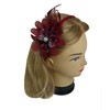 4 Feather Leopard Flower with Pearl Satin Headbands for Women
