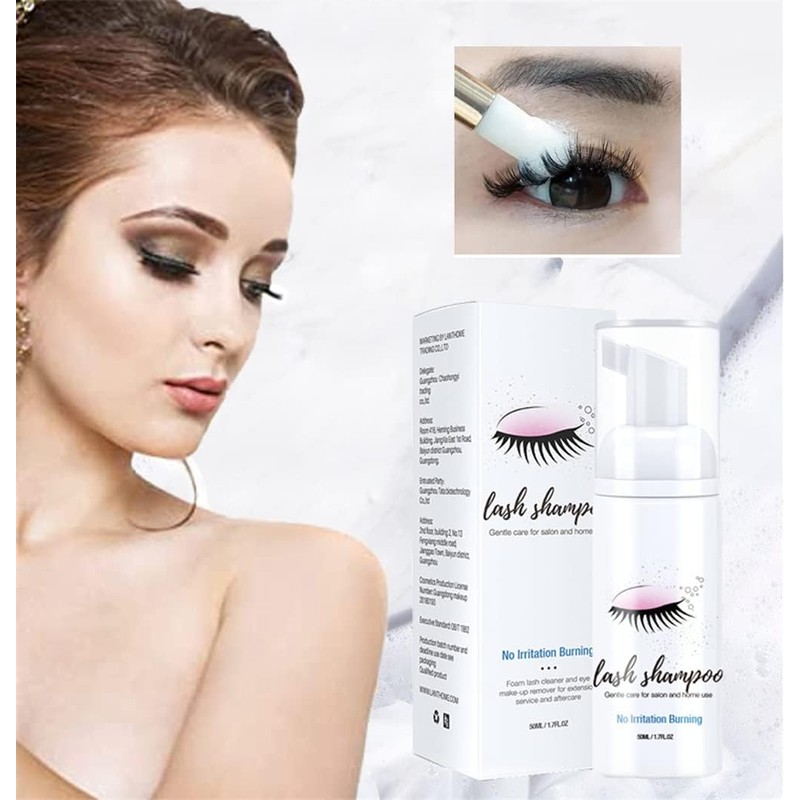 Eyelid Foaming Cleanser With A Brush Mascara Remover, Eyelash Extension