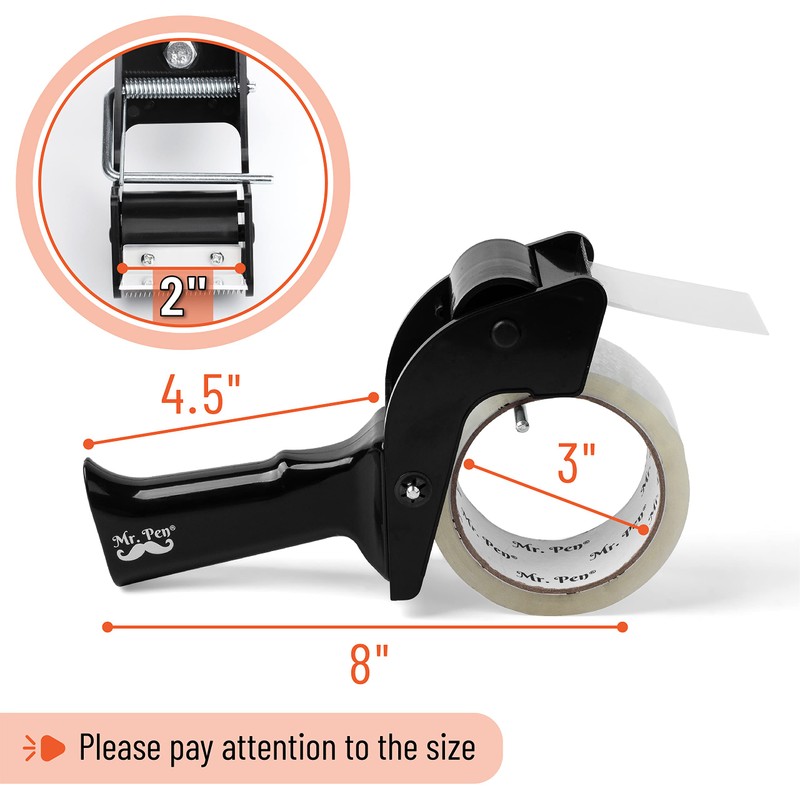 Mr. Pen Tape Dispenser Gun, 2 Inch, Includes 1 Clear
