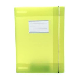 Alevar 3 Flap Folder with Elastic and Transparent Window with Inserted Label, Translucent Plastic, Size 32x24 cm Spine 1.8 cm, Color Green
