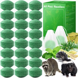 24 Pack Skunk Repellent Peppermint, Natural Raccoon Repellent Keep Skunks Out from Outdoor Yard Attic Garden House, Long-Lasting Protection, Safe for Dogs and Children, 24 Mesh Bags